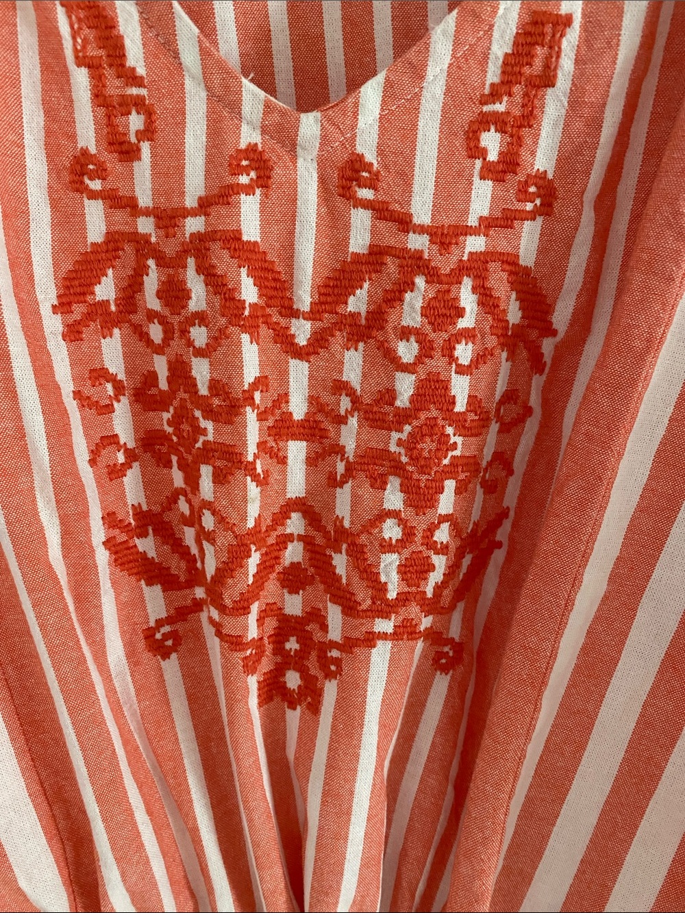 Tommy Hilfiger Coral and White Striped Midi Dress - Picture 3 of 6